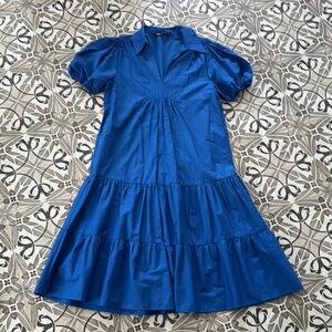 Blue Puff Sleeve Dress